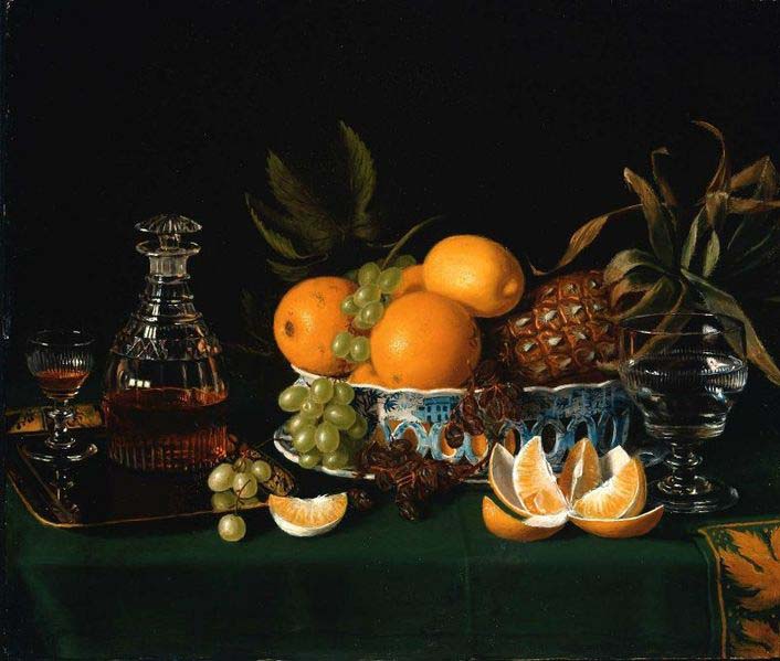 Still Life on a Green Table Cloth